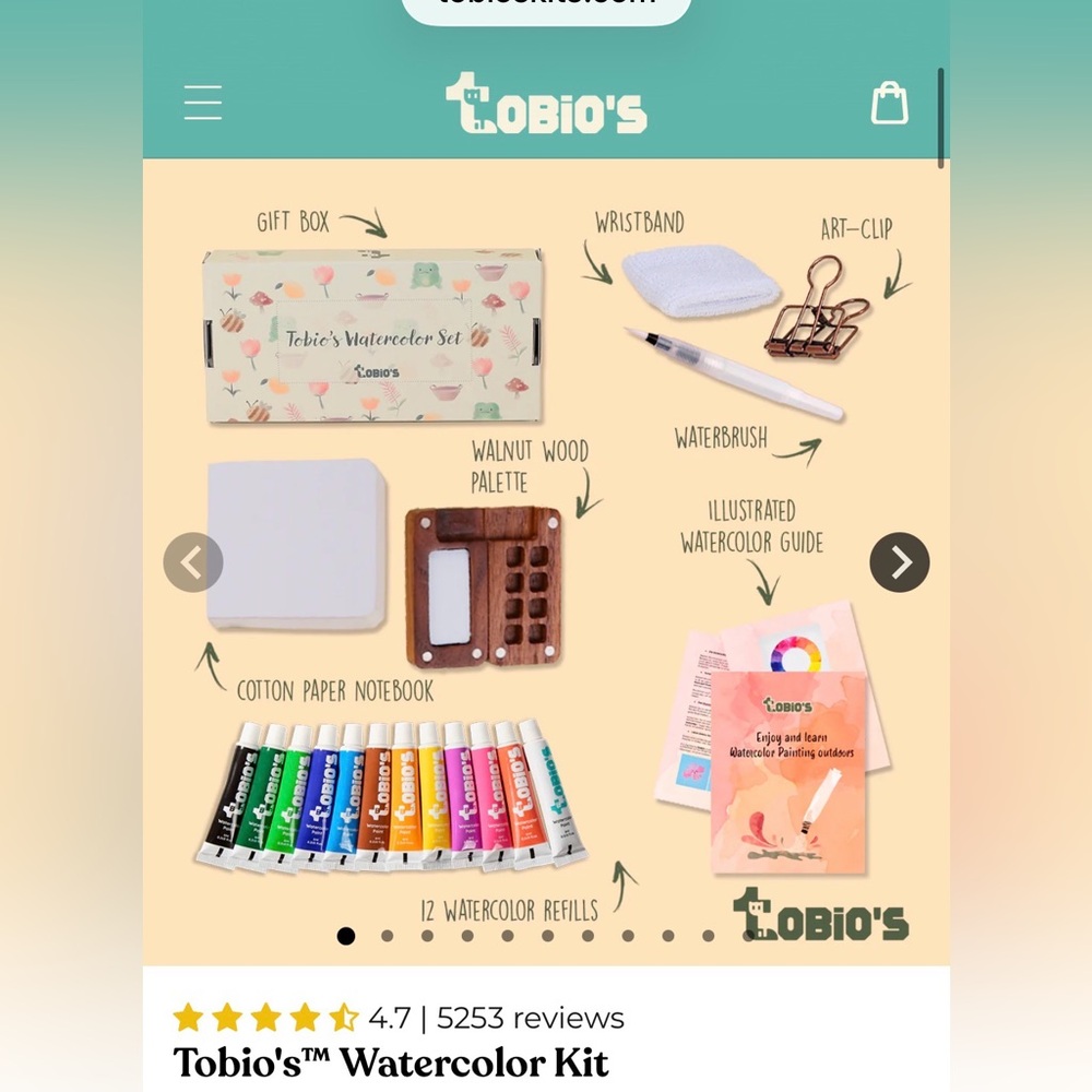 Tobi Watercolor Kit for Kids - Multicolor